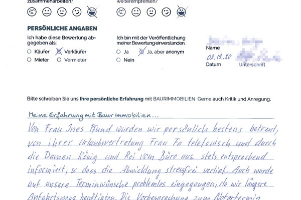 Bewertung von Frau D.