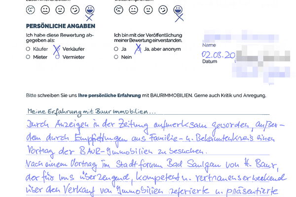 Bewertung von Frau K.