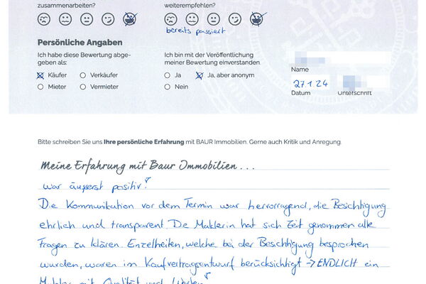 Bewertung von Frau H.