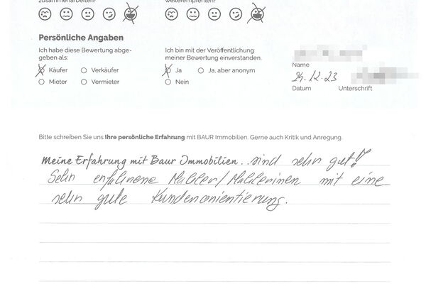 Bewertung von Frau A.