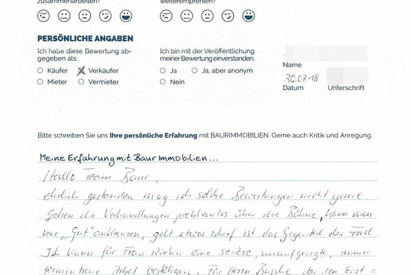 Bewertung von Fam. B.