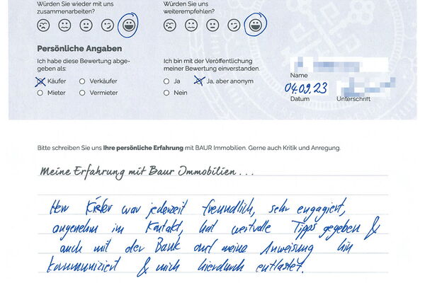 Bewertung von Frau K.