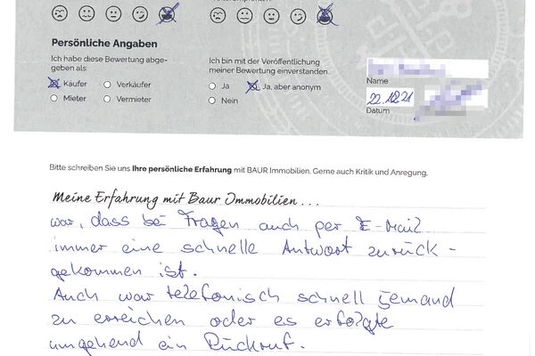 Bewertung von Herr M.