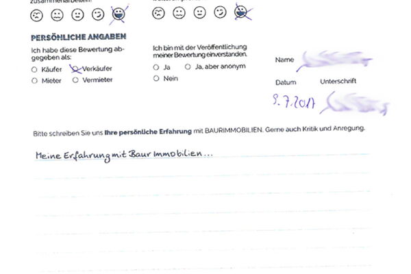 Bewertung von Frau K.