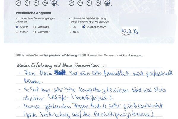 Bewertung von Herr u. Frau G.