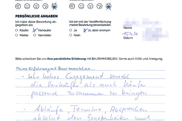 Bewertung von Frau S.