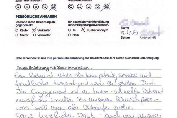 Bewertung von Frau W.