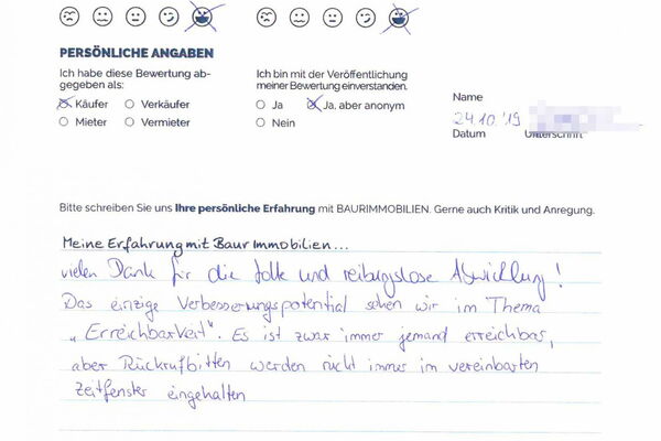 Bewertung von Herr F.