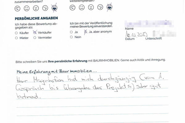 Bewertung von Frau W.