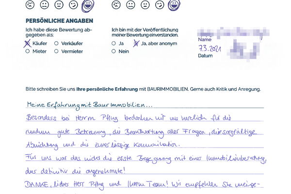 Bewertung von Eheleute N.