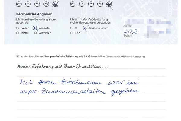 Bewertung von Frau M.