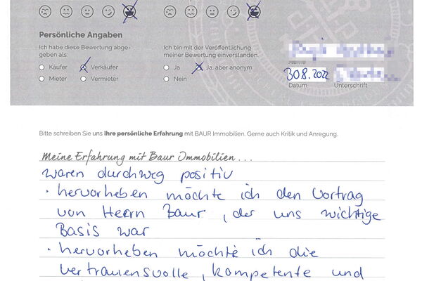 Bewertung von Frau K.