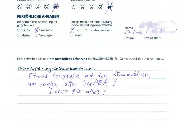 Bewertung von Herr M.