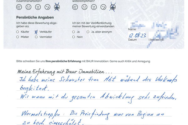 Bewertung von Herr S.