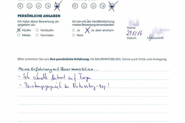 Bewertung von Eheleute W.