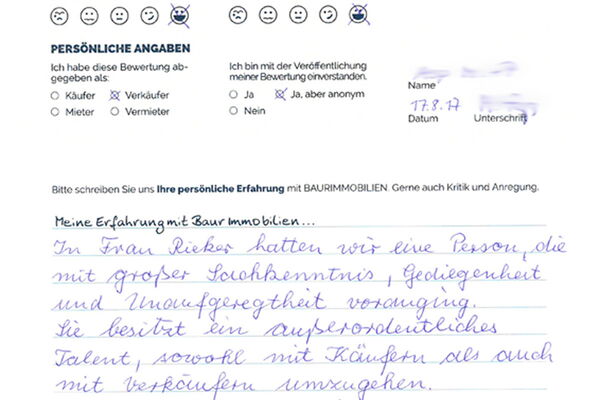 Bewertung von Fam. A.