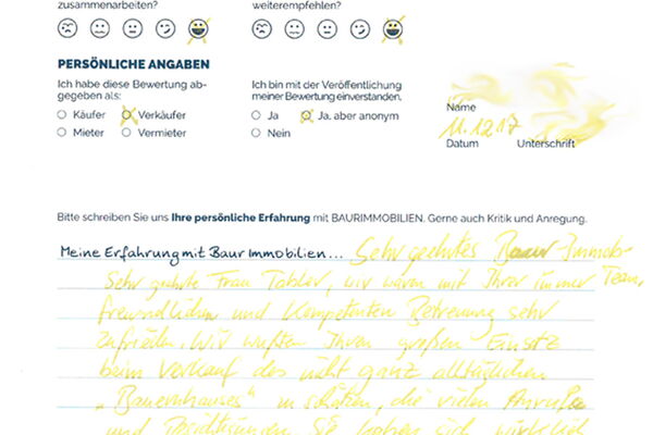 Bewertung von Frau M.