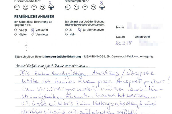 Bewertung von Frau W.