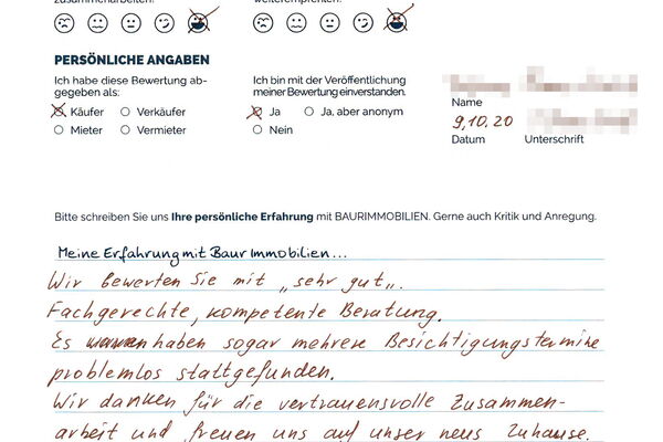 Bewertung von Fam. F.