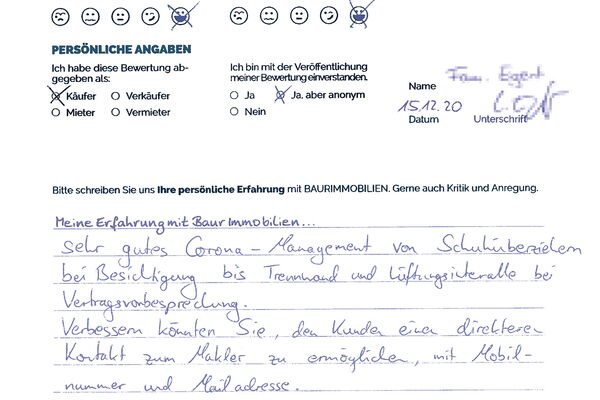 Bewertung von Herr E.