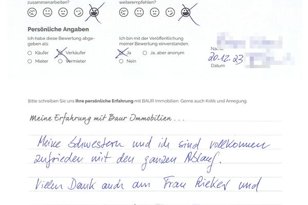 Bewertung von Herr F.