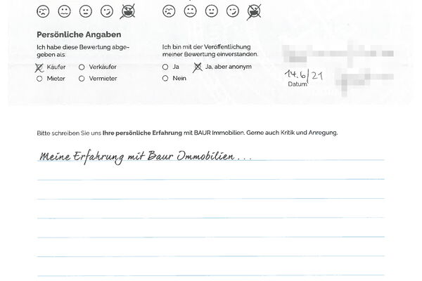 Bewertung von Fam. G.