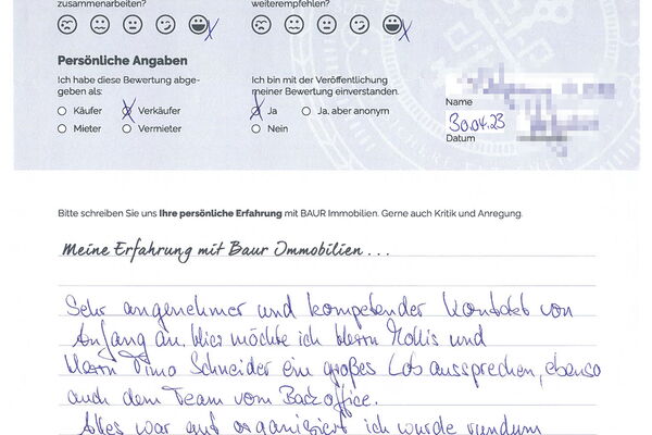 Bewertung von Frau H.