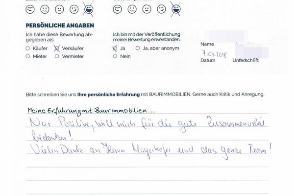 Bewertung von Herr M.