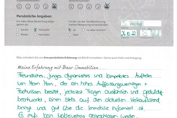 Bewertung von Frau M.