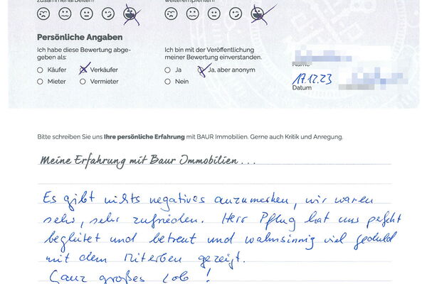 Bewertung von Frau S.