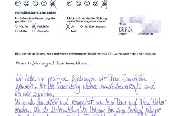 Bewertung von Frau K.