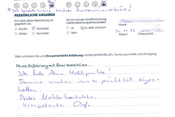 Bewertung von Frau K.