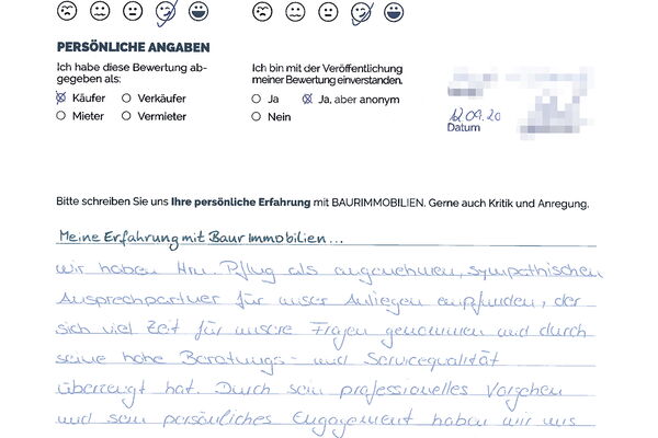 Bewertung von Frau H.