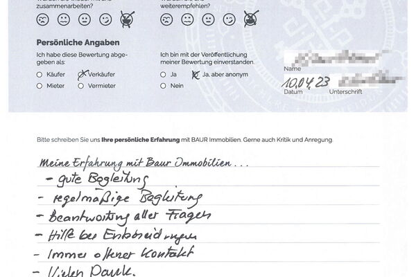 Bewertung von Herr E.