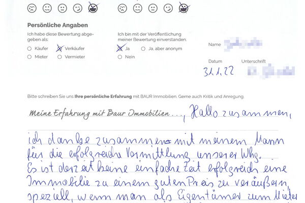 Bewertung von Eheleute G.