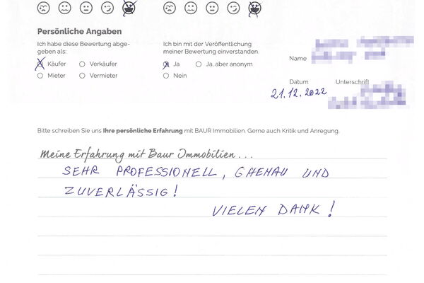 Bewertung von Frau K. und Herr B.