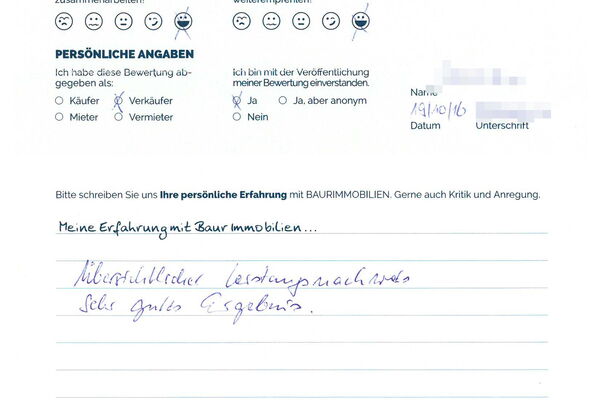 Bewertung von Herr M.