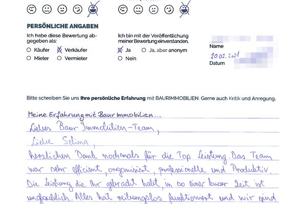 Bewertung von Frau u. Herr B.