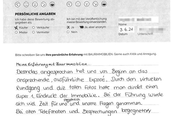 Bewertung von Eheleute W.