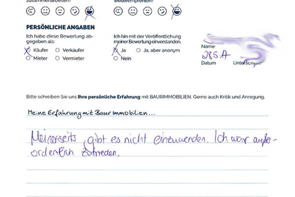 Bewertung von Frau Y.