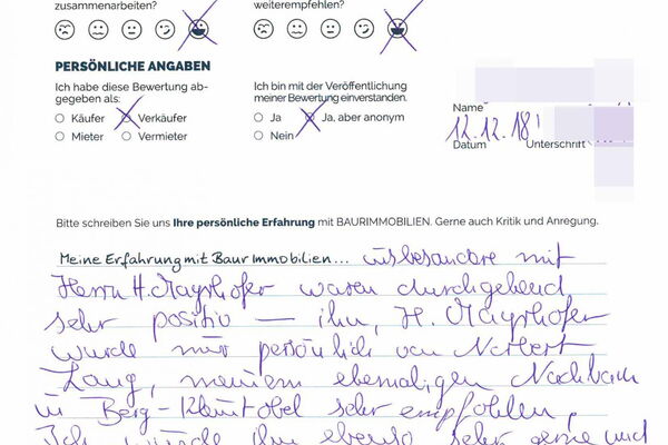 Bewertung von Frau L.