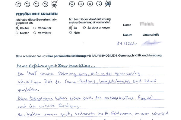 Bewertung von Herr M.