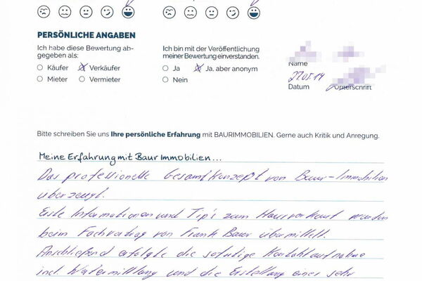 Bewertung von Herr M.