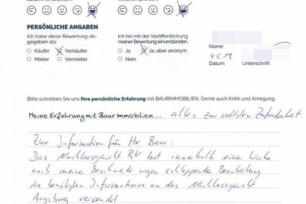 Bewertung von Herr F.