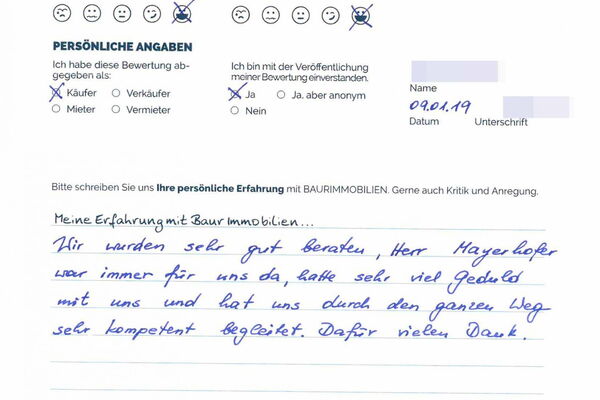 Bewertung von Frau K.