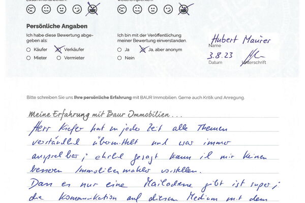 Bewertung von Herr M.