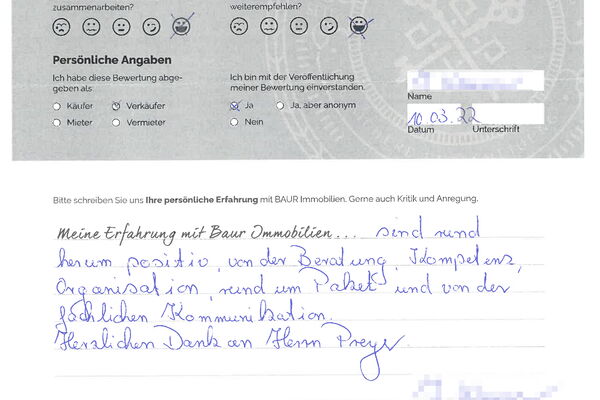 Bewertung von Frau W.