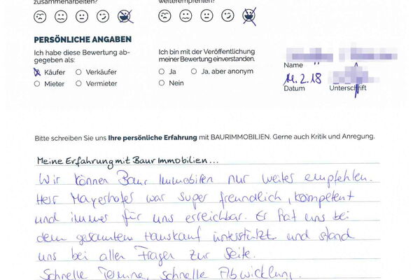 Bewertung von Herr B. und Frau S.