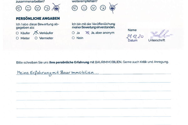 Bewertung von Frau M.