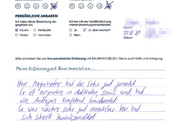 Bewertung von Herr S.